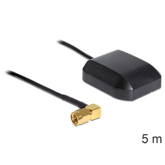   Navilock GNSS GLONASS+GPS antenna NL-280GG SMA csatlakozó 90 , RG-174 5 m-es RG-174 csatlakozókábell (60543)