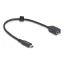 Delock USB 10 Gbps koax kábel USB Type-C  apa   A-típusú anya 25 cm hosszú (60567)