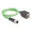 Delock Kábel M12 D kódolt 4 tűs apa - RJ45 anya PUR (TPU) 0,5 m (60571)