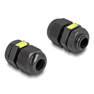   Delock M12 kábel tömlőszelence ventillációval, IP68 por és vízhatlan fekete 2 db. (60614)