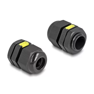   Delock M16 kábel tömlőszelence ventillációval, IP68 por és vízhatlan fekete 2 db. (60615)
