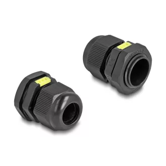   Delock M20 kábel tömlőszelence ventillációval, IP68 por és vízhatlan fekete 2 db. (60616)
