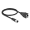 Delock Kábel M12 D kódolt 4 tűs apa - RJ45 anya PVC 0,5 m (60622)