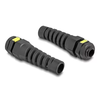   Delock M12 kábel tömlőszelence IP68 ventillációval és feszültségmentesítéssel, valamint IP68 por és vízhatlan fekete 2 db. (60624)