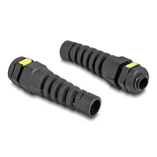 Delock M12 kábel tömlőszelence IP68 ventillációval és feszültségmentesítéssel, valamint IP68 por és vízhatlan fekete 2 db. (60624)