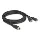 Delock M12 kábel A-kódú, 8 tűs anya- 2 x USB 2.0 A-típusú anya 3 m fekete