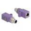 Delock M12 D-kódolt adapter 4 tűs apa - RJ45 anya Cat.5e beszerelő mélyedéssel, egyenes, lila színű (60669)