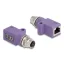 Delock M12 D-kódolt adapter 4 tűs anya - RJ45 anya Cat.5e beszerelő mélyedéssel, egyenes, lila színű (60678)