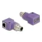 Delock M12 D-kódolt adapter 4 tűs apa - RJ45 anya Cat.5e beszerelő mélyedéssel, 90 -ban hajlított, ibolya színű (60679)