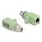 Delock M12 X-kódolt adapter 8 tűs apa - RJ45 anya Cat.5e beszerelő mélyedéssel egyenes, zöld színű (60681)