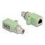 Delock M12 X-kódolt adapter 8 tűs apa - RJ45 anya Cat.5e beszerelő mélyedéssel egyenes, zöld színű (60681)