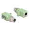 Delock M12 X-kódolt adapter 8 tűs anya - RJ45 anya Cat.5e beszerelő mélyedéssel, egyenes, zöld színű (60682)