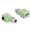 Delock M12 X-kódolt adapter 8 tűs anya - RJ45 anya Cat.5e beszerelő mélyedéssel, 90 -ban hajlított, zöld színű (60684)
