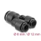Delock Pneumatikus csatlakozó 2 x 8 mm   1 x 12 mm, rögzítőfurattal, Y-alakú (60753)