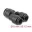 Delock Pneumatikus csatlakozó 2 x 8 mm   1 x 12 mm, rögzítőfurattal, Y-alakú (60753)