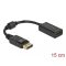 Delock Adapter DisplayPort 1.1-dugós csatlakozó -HDMI-csatlakozóhüvely passzív fekete (61011)
