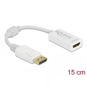   Delock Adapter DisplayPort 1.1-dugós csatlakozó-HDMI-csatlakozóhüvely passzív fehér (61015)