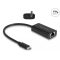 Delock Szürke USB Type-C  adapter tápellátó portos Gigabit LAN-hez 100 watt (61026)