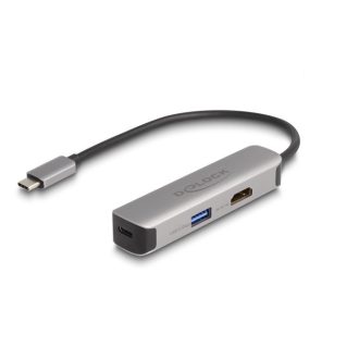   Delock USB Type-C  adapter 4K 60 Hz   s HDMI-hez A- és USB Type-C  adat + PD 92 W porttal (61060)