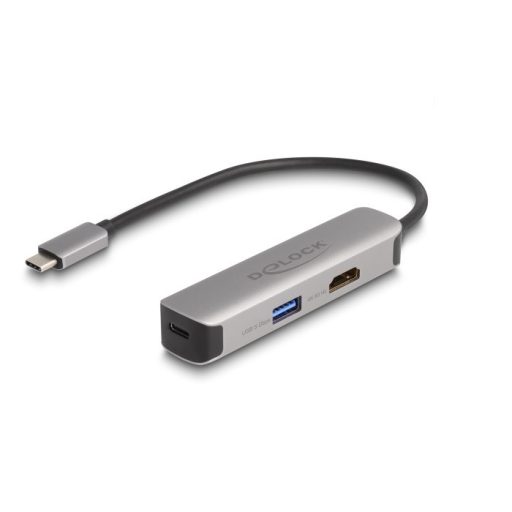 Delock USB Type-C  adapter 4K 60 Hz   s HDMI-hez A- és USB Type-C  adat + PD 92 W porttal (61060)
