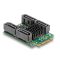 Delock Átalakító, M.2 aljzat B+M nyílással, csatlakozódugó 4 x SATA csatlakozódugó RAID-dal és HyperDuo (61062)