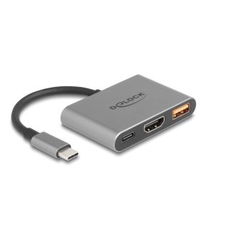   Delock USB Type-C  adapter 4K 30 Hz   s HDMI-hez A- és USB Type-C  PD 2.0 90 W porttal (61071)