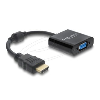 Delock Átalakító HDMI dugó - VGA aljzat fekete (61077)