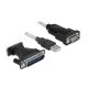 Delock Adapter, USB 2.0 A-típusú > 1 db soros DB9 RS-232 + DB25 adapter