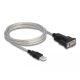 Delock Adapter A-típusú USB 2.0 - 1 x soros RS-232 D-Sub 9 + Adapter D-Sub 25