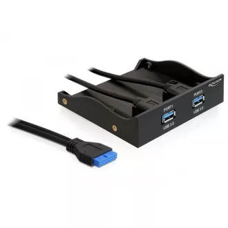   Delock USB 3.0 elülső panel, 2-portos, belső 19 Pin USB 3.0 pin fejes (61896)