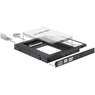   Delock Slim SATA 5.25 illeszto-keret, 1 x 2.5 SATA HDD/SSD-hez (61993)