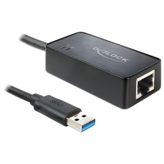   Delock adapter USB 3.0 > Gigabit LAN 10/100/1000 Mb/s, telepítő CD-vel,fekete (62121)