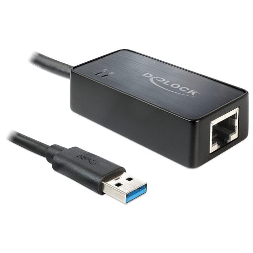 Delock adapter USB 3.0 > Gigabit LAN 10/100/1000 Mb/s, telepítő CD-vel,fekete (62121)