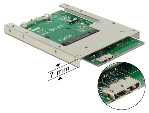 Delock USB3.0 - mSATA átalakító 2.5" / 7mm beépítőkerettel