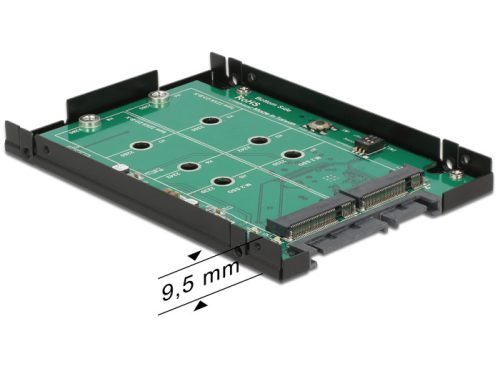 Delock 2.5"-s átalakító SATA 22 pol. - 2x M.2 NGFF csatlakozókkal, RAID támogatással (62590)