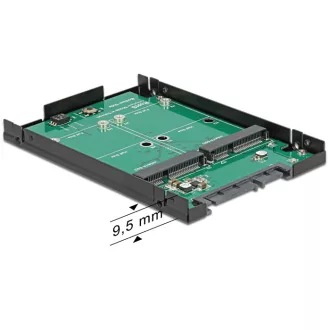  Delock 22 pol. SATA > 2db mSATA 2.5"-s átalakító, RAID funkcióval (62594)