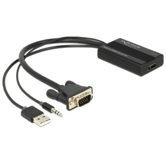 Delock VGA-HDMI adapter audió funkcióval (62597)