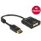 Delock Adapter Displayport 1.2-dugós csatlakozó > DVI-csatlakozóhüvely 4K passzív, fekete (62601)