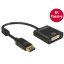 Delock Adapter Displayport 1.2-dugós csatlakozó > DVI-csatlakozóhüvely 4K passzív, fekete (62601)