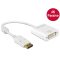 Delock Adapter Displayport 1.2-dugós csatlakozó > DVI-csatlakozóhüvely 4K passzív, fehér (62602)