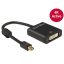 Delock Adapter mini Displayport 1.2-dugós csatlakozó > DVI-csatlakozóhüvely 4K aktív, fekete (62603)