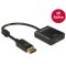Delock Adapter Displayport 1.2-dugós csatlakozó > HDMI-csatlakozóhüvely 4K aktív, 20cm, fekete (62607)