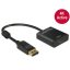 Delock Adapter Displayport 1.2-dugós csatlakozó > HDMI-csatlakozóhüvely 4K aktív, 20cm, fekete (62607)