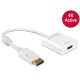 Delock Adapter Displayport 1.2-dugós csatlakozó > HDMI-csatlakozóhüvely 4K aktív, 20cm, fehér