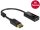 Delock Adapter Displayport 1.2-dugós csatlakozó > HDMI-csatlakozóhüvely 4K passzív, 20cm, fekete (62609)