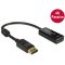 Delock Adapter Displayport 1.2-dugós csatlakozó > HDMI-csatlakozóhüvely 4K passzív, 20cm, fekete (62609)