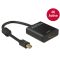 Delock Adapter mini Displayport 1.2-dugós csatlakozó > HDMI-csatlakozóhüvely 4K aktív, 20cm, fekete (62611)