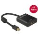 Delock Adapter mini Displayport 1.2-dugós csatlakozó > HDMI-csatlakozóhüvely 4K aktív, 20cm, fekete (62611)