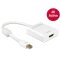 Delock Adapter mini Displayport 1.2-dugós csatlakozó > HDMI-csatlakozóhüvely 4K aktív, 20cm, fehér (62612)