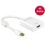 Delock Adapter mini Displayport 1.2-dugós csatlakozó > HDMI-csatlakozóhüvely 4K aktív, 20cm, fehér (62612)